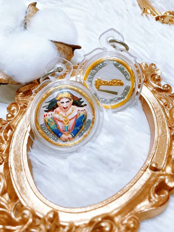 Ajan Akradi Peach Blossom Iba Iba Goddess Buddha Amulet Popularity Charm Hand-painted